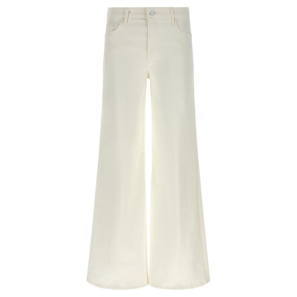 Mother Denim White Cotton Flared Women's Jeans